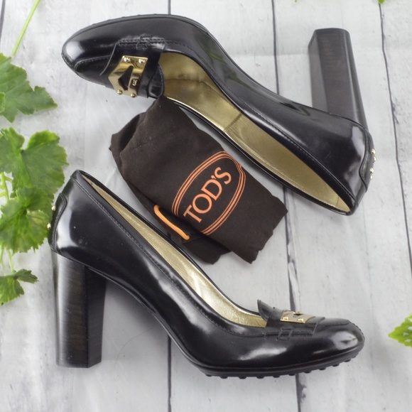 tod's heeled loafers